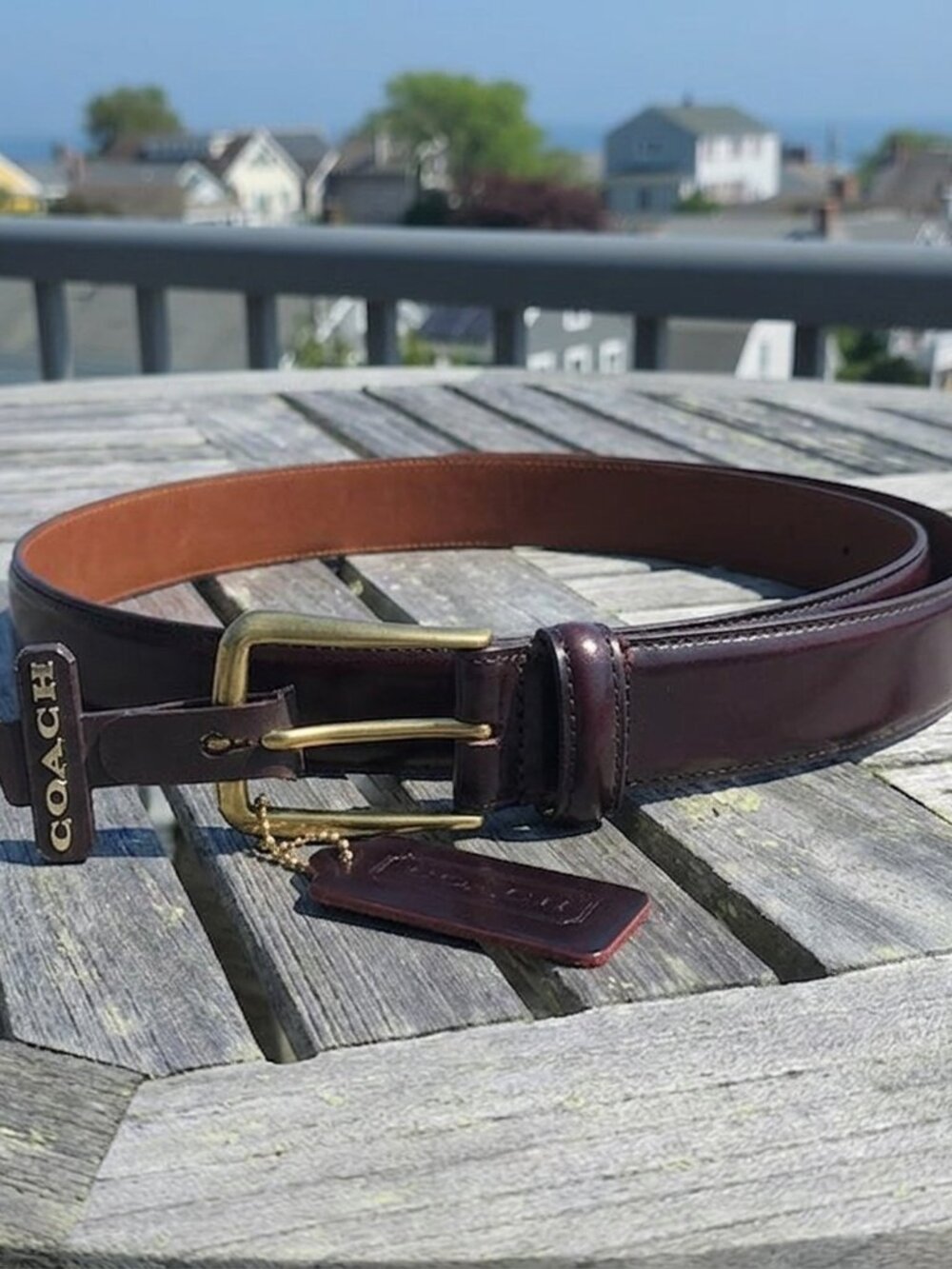 New, Vintage Coach Polished Leather Dress Belt, USA